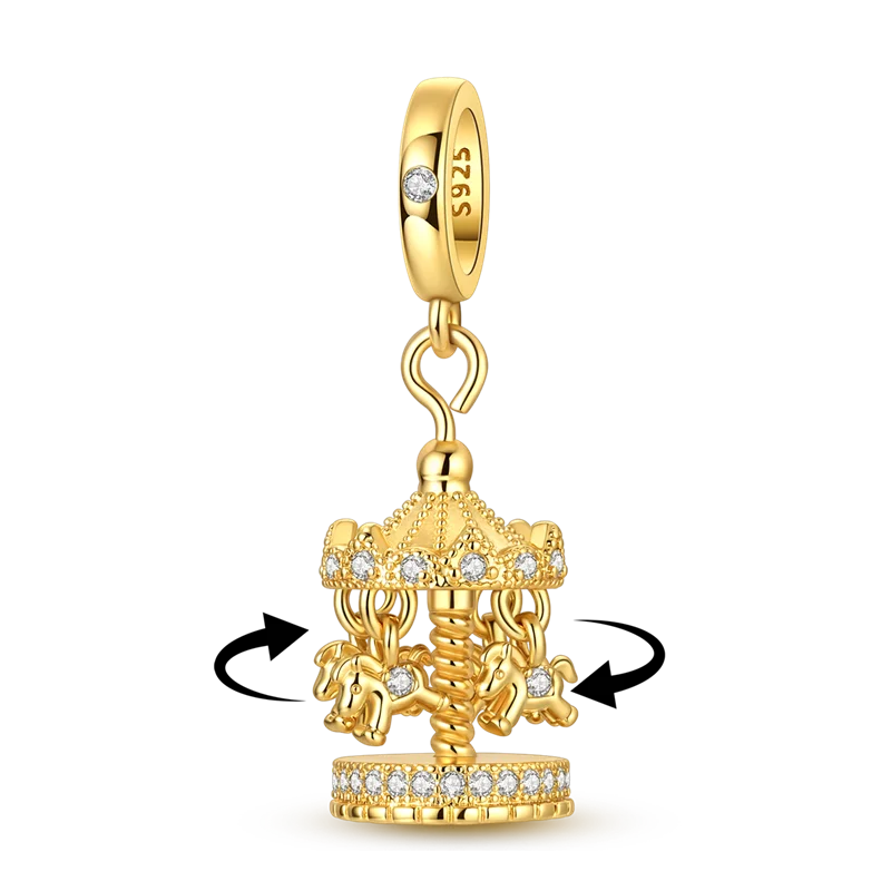Charmhub Sparkling Zircon Elephant Charm — Gold Plated 925 Sterling Silver Bead