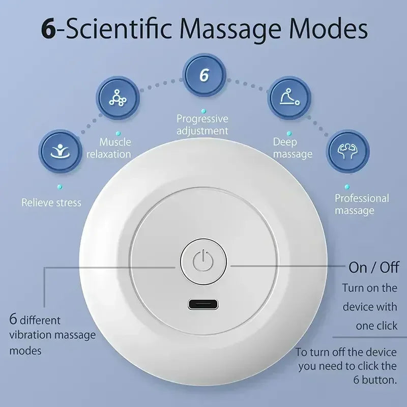 Portable Mini Massage Gun — Quiet Handheld Muscle Massager with 6 Speeds