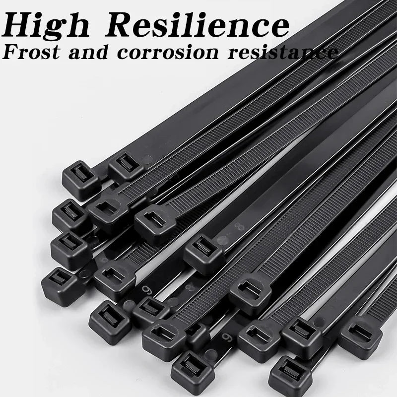 Nylon Cable Tie Set — Self-Locking Plastic Zip Wraps for Wire Management