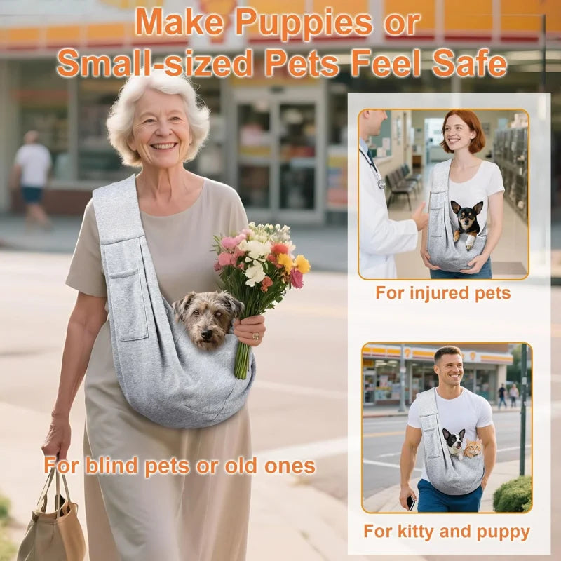 Small Dog Chest Backpack — Portable Pet Carrier with Shoulder Strap