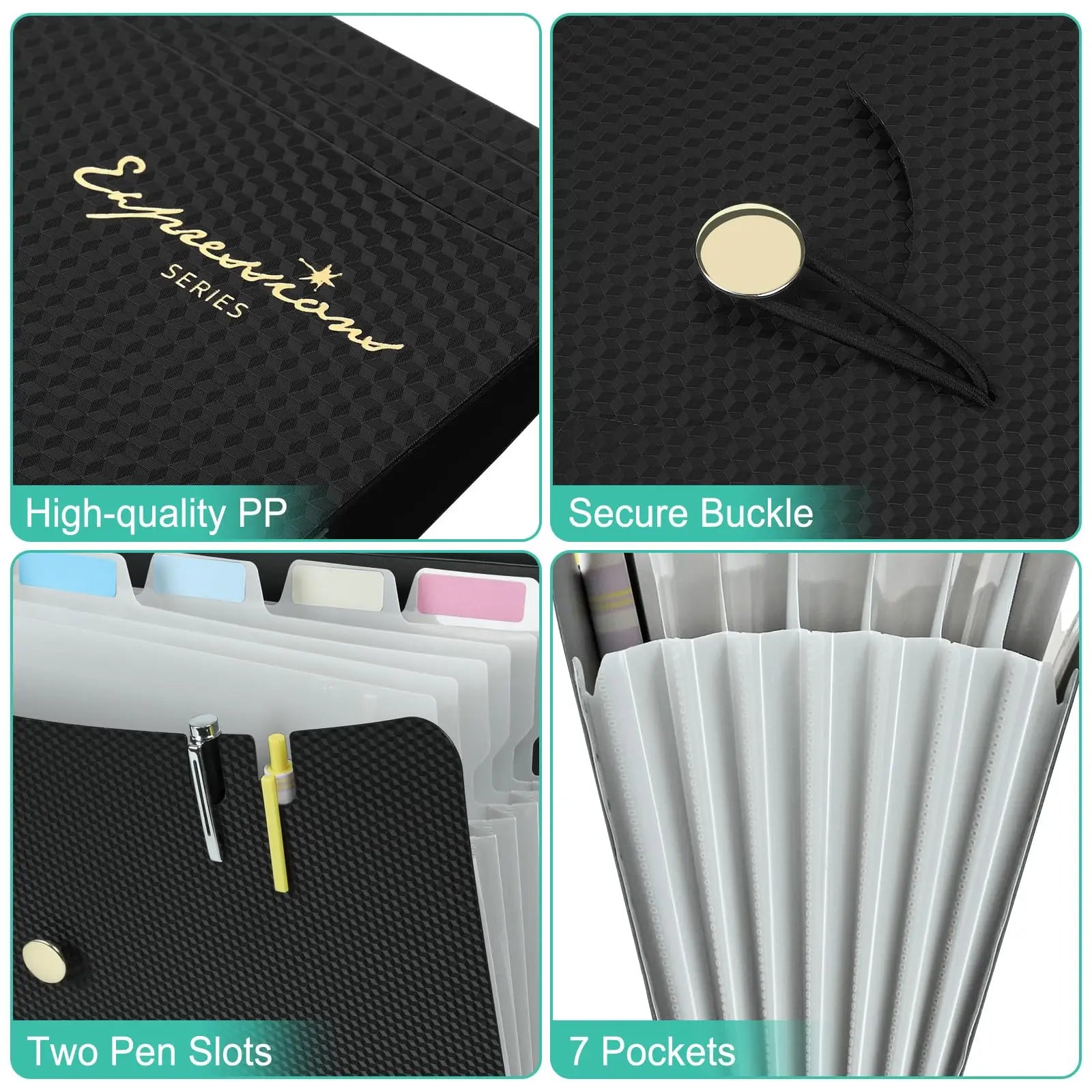 Expanding File Folder — 7 Pocket Accordion Organizer for A4 & Letter