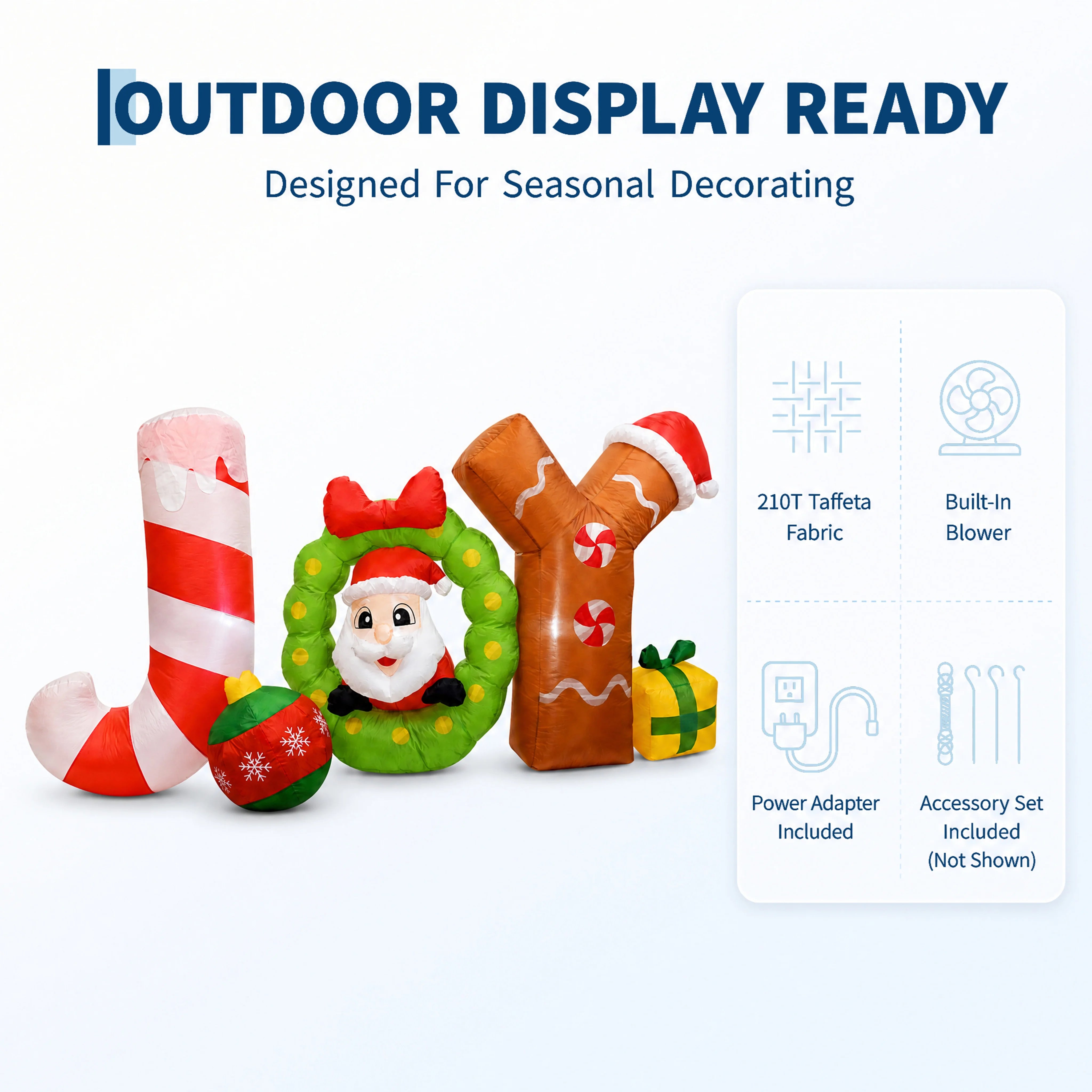 6ft Giant Inflatable JOY Sign — Lighted Outdoor Christmas Decoration