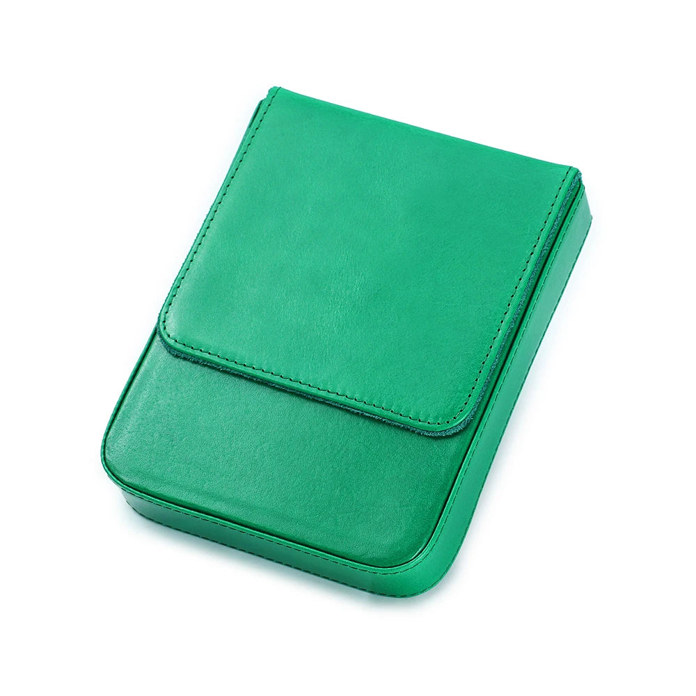 CONTACTS FAMILY Luxury Leather Pen Case — 6 Slot Organizer with Removable Tray