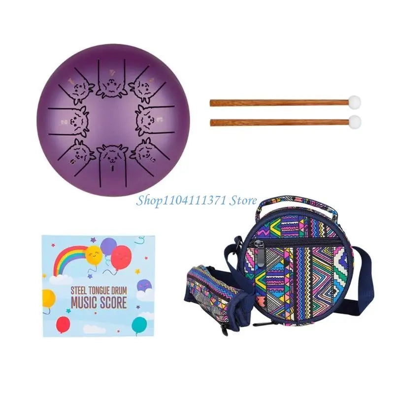 8-Tone Steel Tongue Drum — Musical Percussion Instrument for Beginners