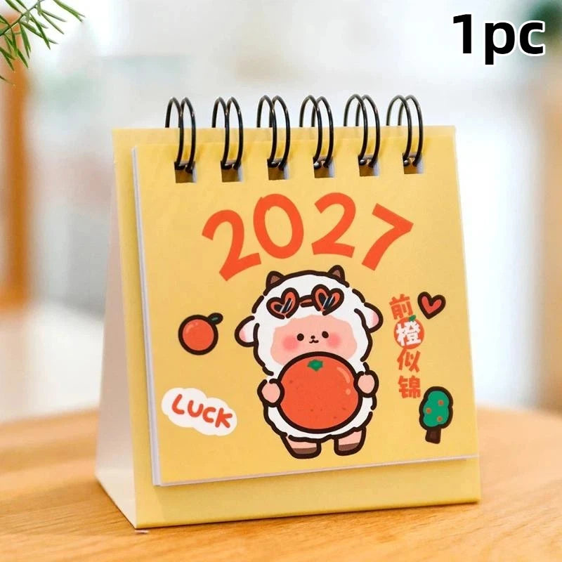 2027 Mini Desk Calendar — Portable Daily Planner for Home and Office