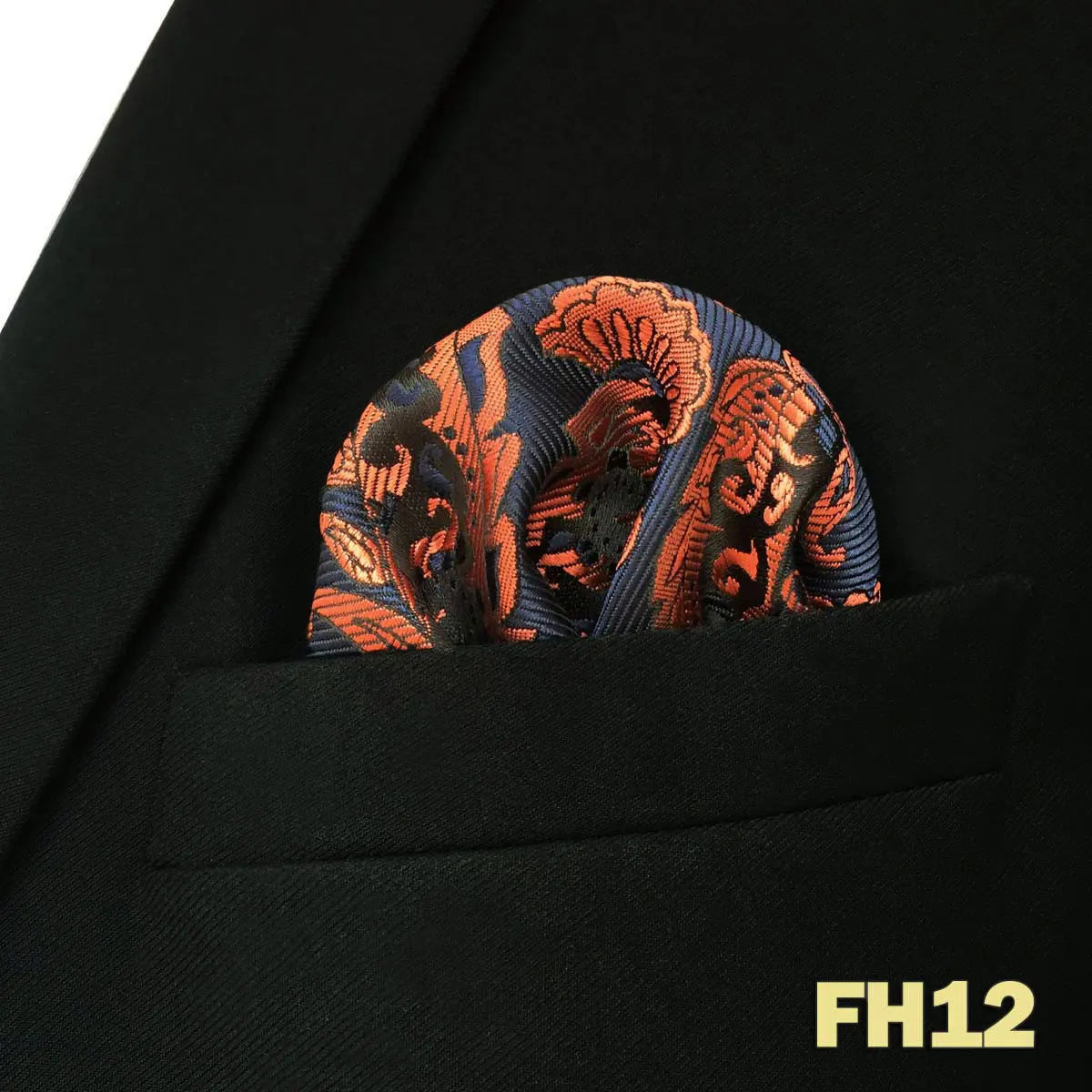 shlax&wing Men's Paisley Pocket Square — Elegant Microfiber Handkerchief for Suits
