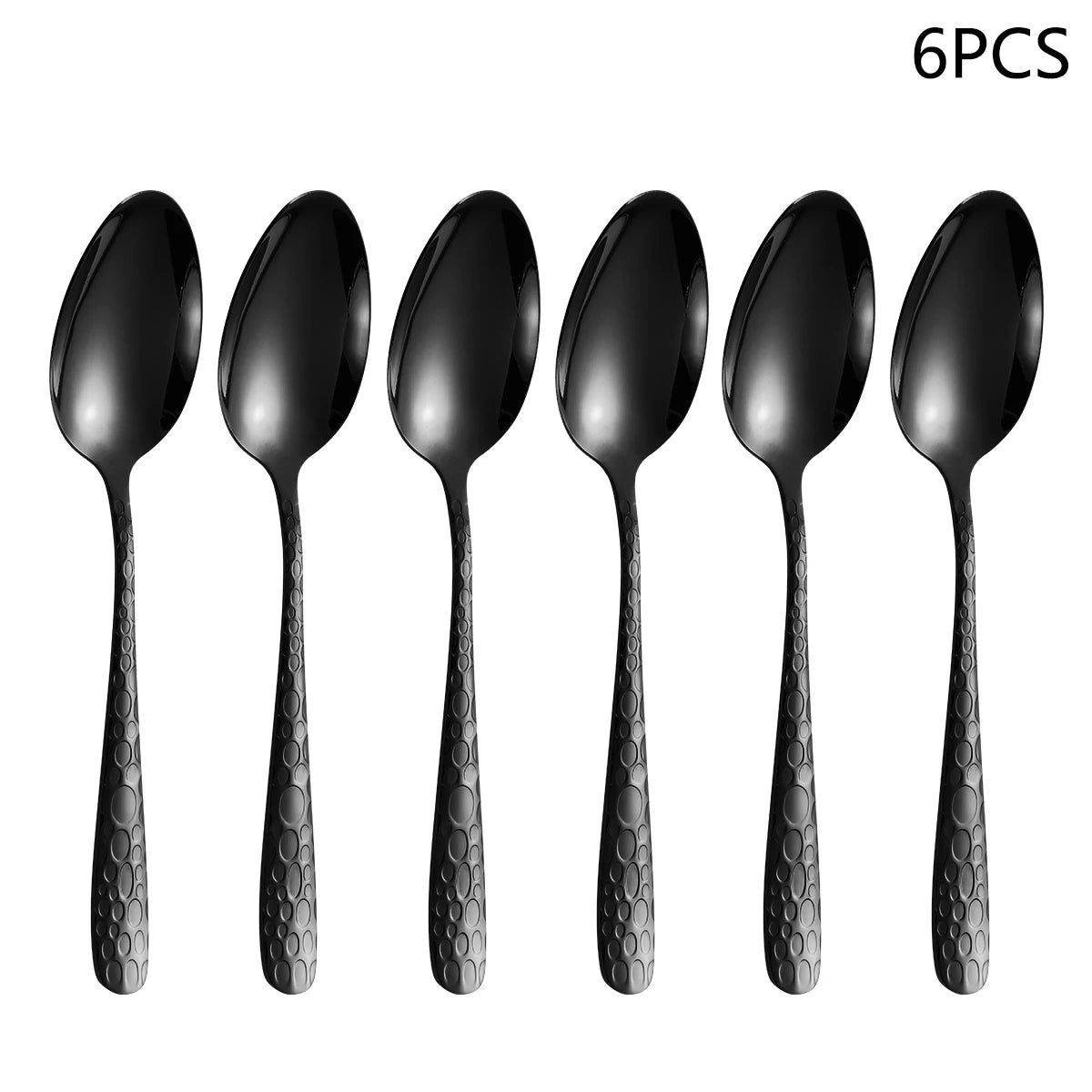 Black Stainless Steel Cutlery Set — Modern Knife Fork and Spoon Utensils