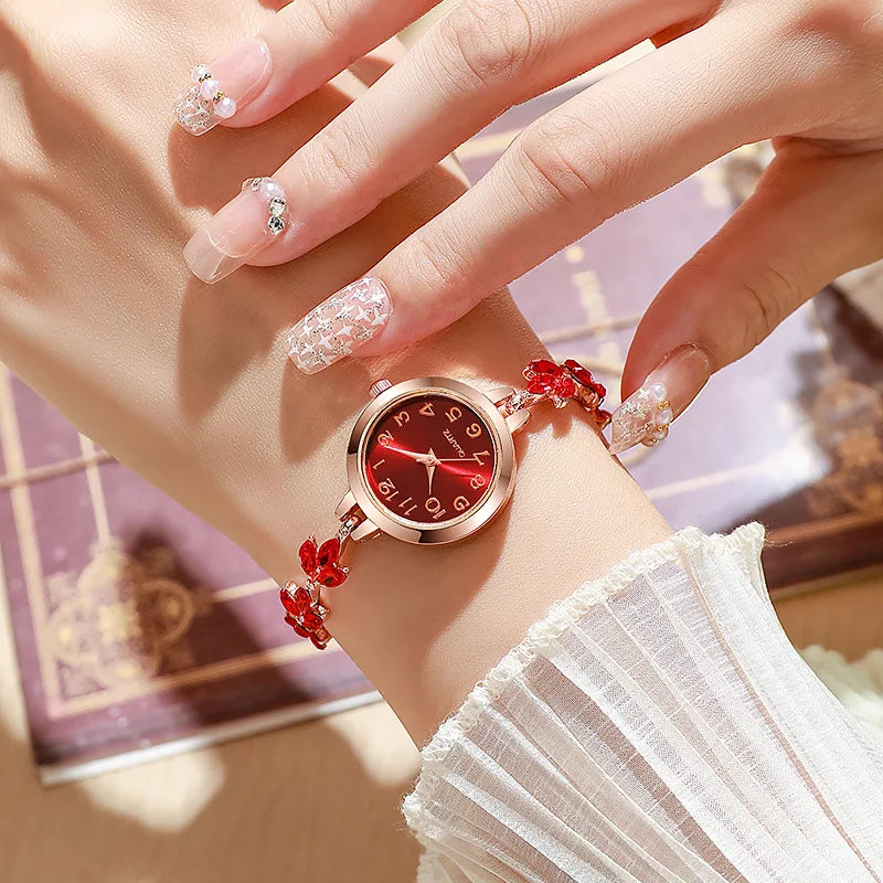 Elegant Women's Rhinestone Bracelet Watch — Luxury Quartz Timepiece