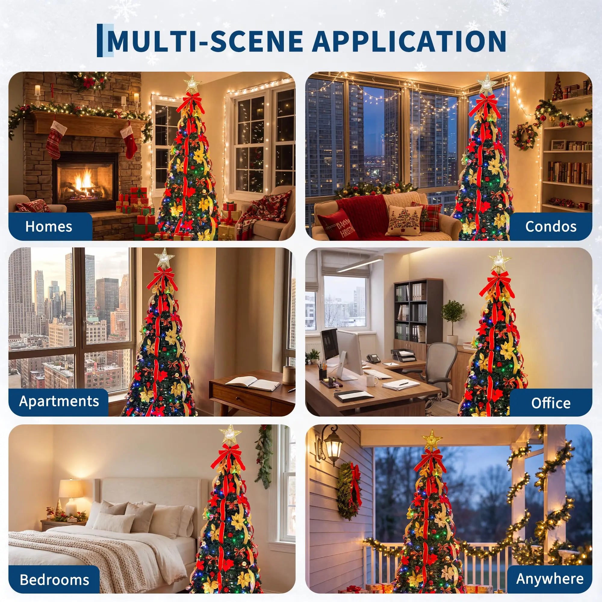 Pop-Up Pre-Lit Artificial Christmas Tree — Rotating Star Projector & LED Lights