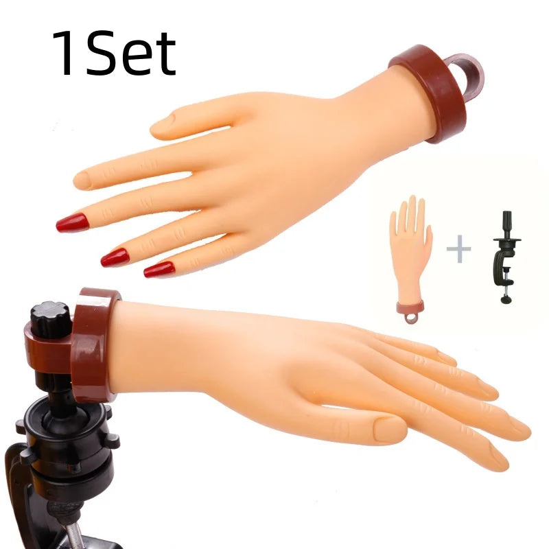 Nail Art Practice Hand — Flexible Manicure Training Model