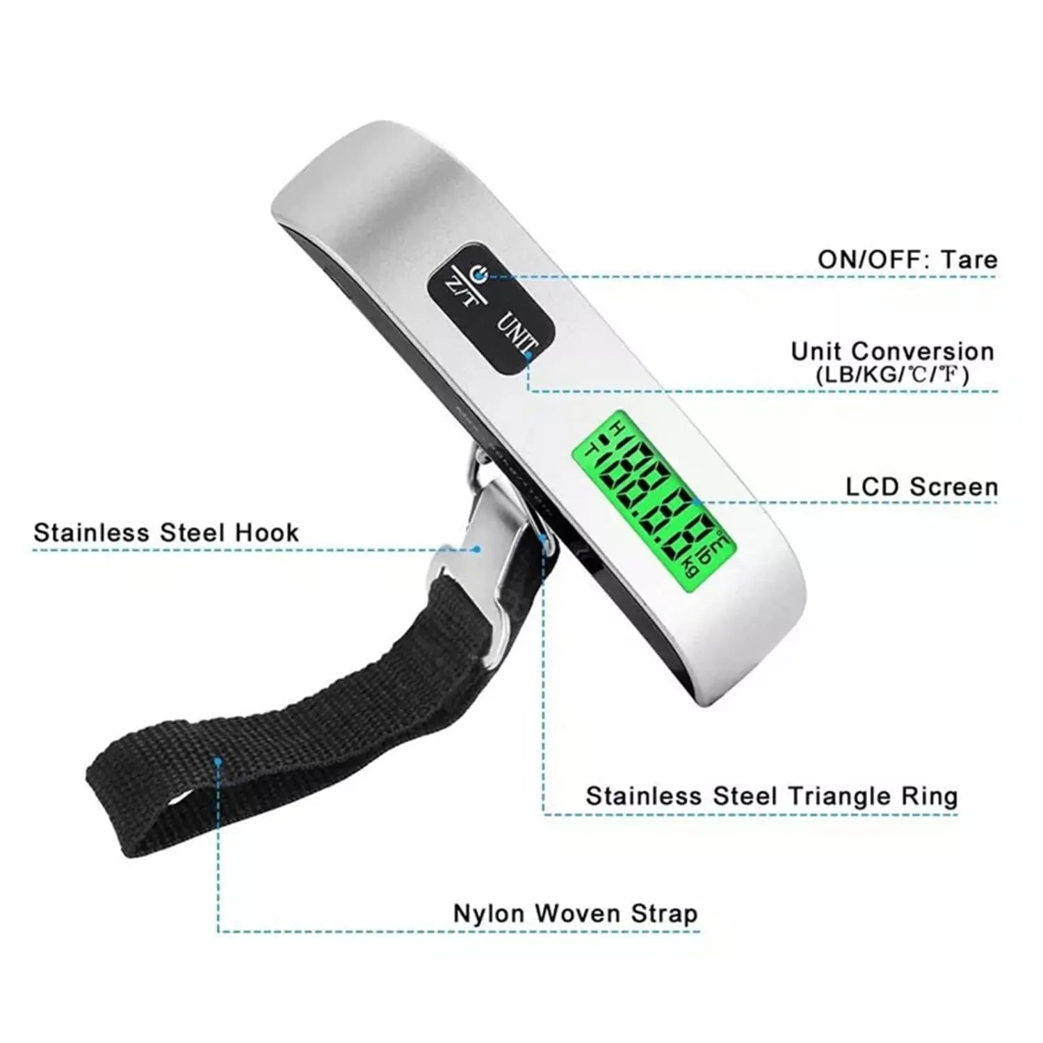 Digital Luggage Scale — Portable Handheld Weight Checker for Travel