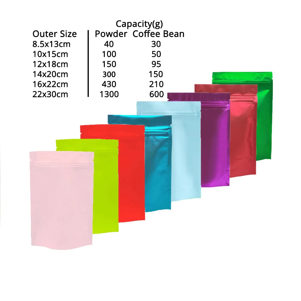VoluPack Matte Black Mylar Bags — Smell Proof Stand Up Food Storage