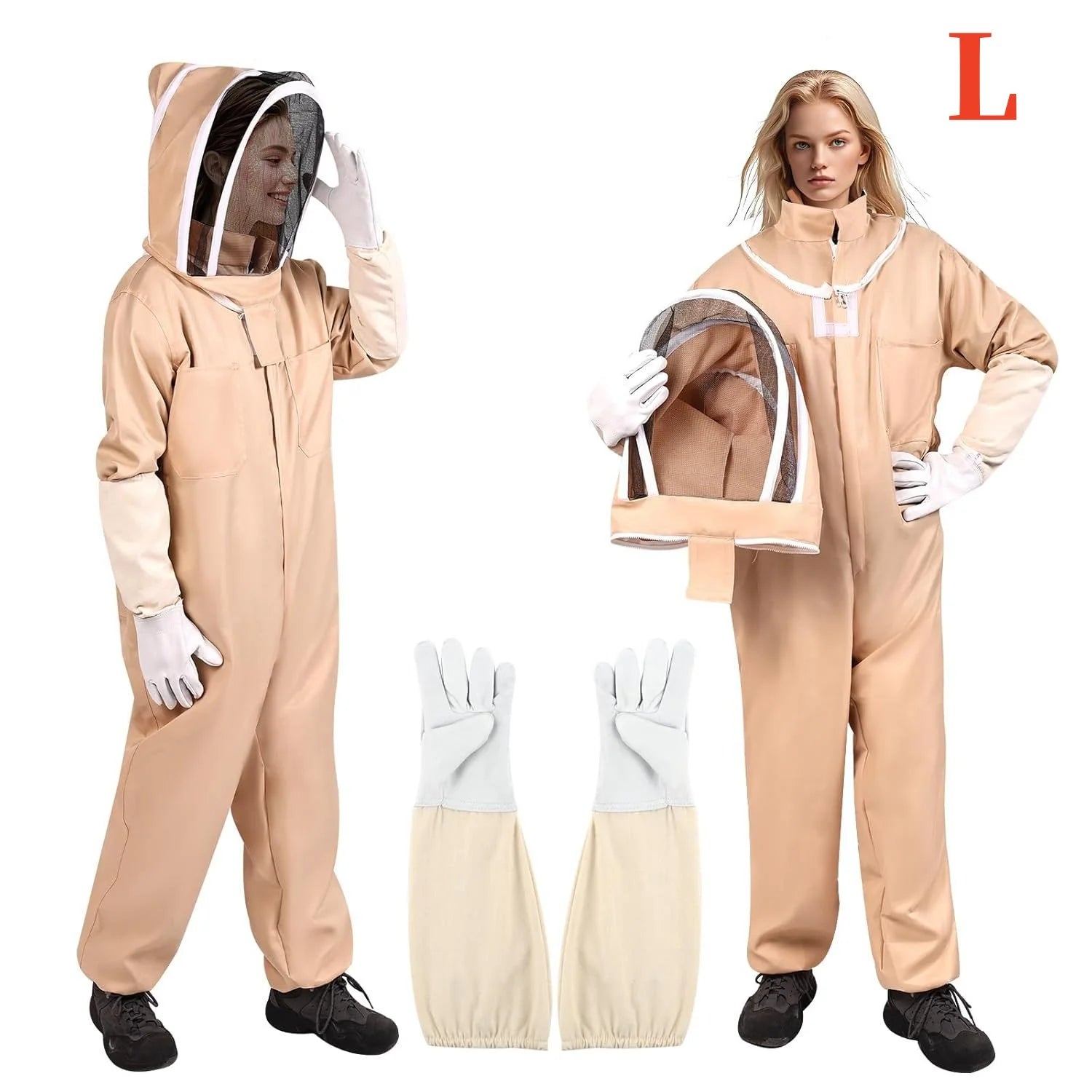 Professional Ventilated Beekeeping Suit — Full Body Protection with Gloves