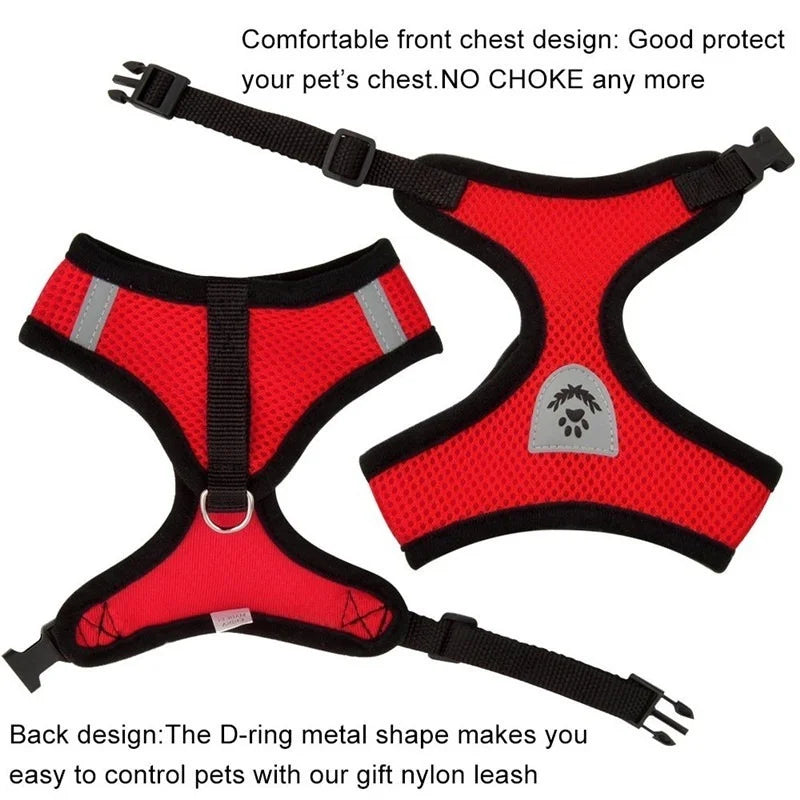 RPXBGUCKARHG Breathable Mesh Pet Harness and Leash Set — Reflective Walking Vest