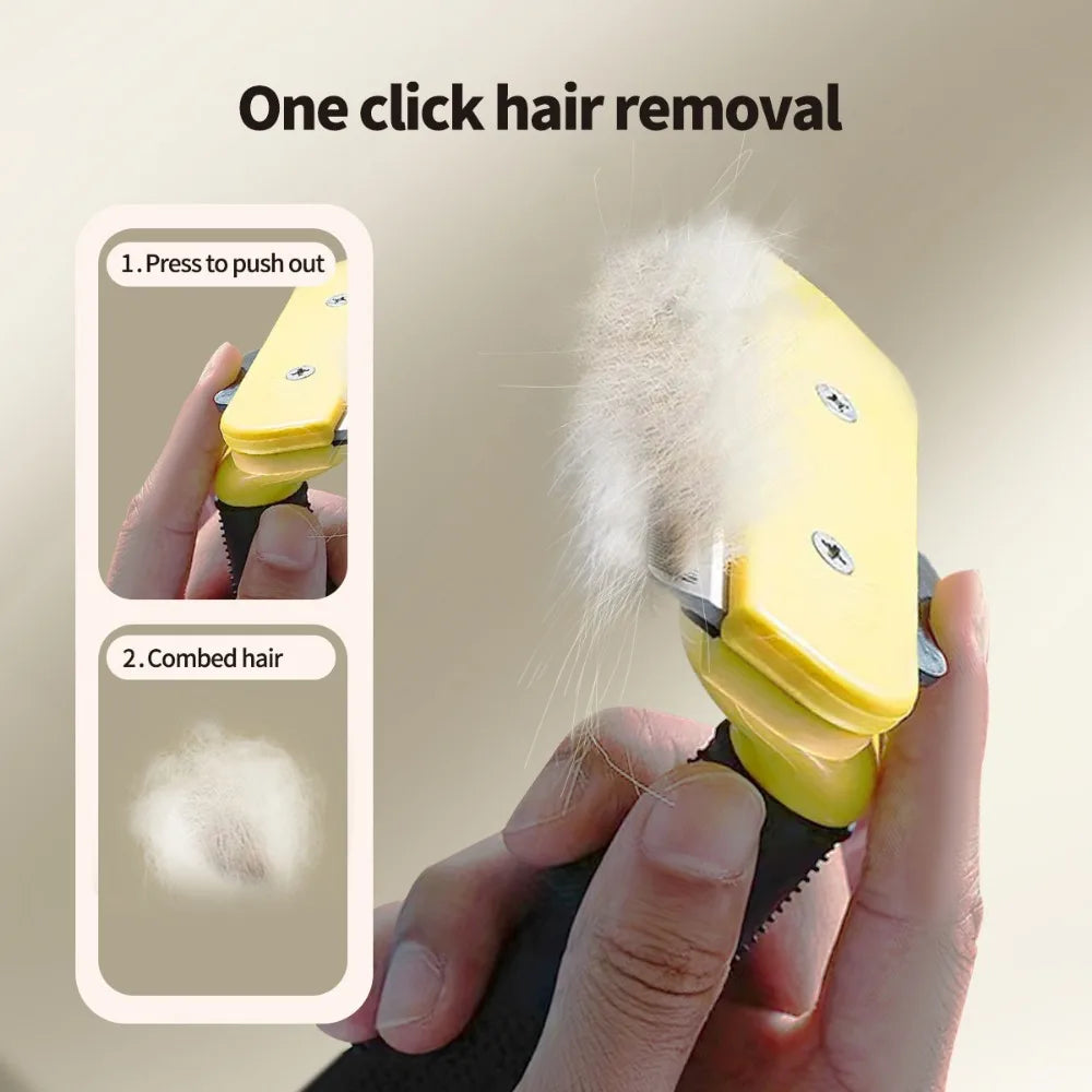 Pet Hair Remover Brush — Professional Grooming Comb for Dogs and Cats