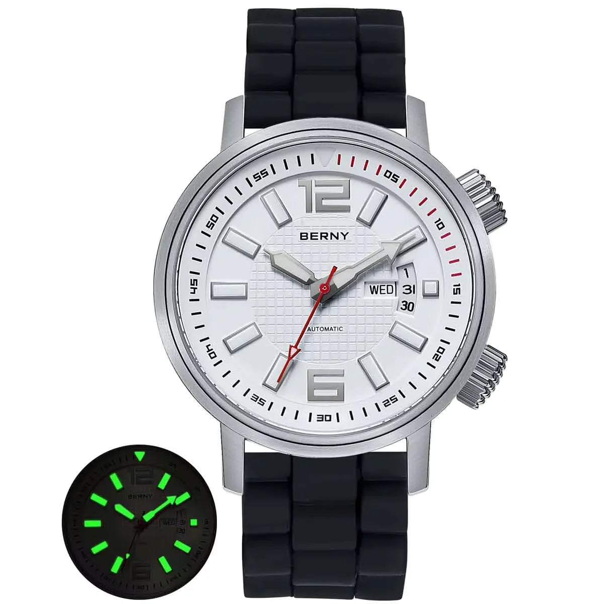 BERNY Automatic Diver Watch — 20ATM Waterproof Mechanical Wristwatch