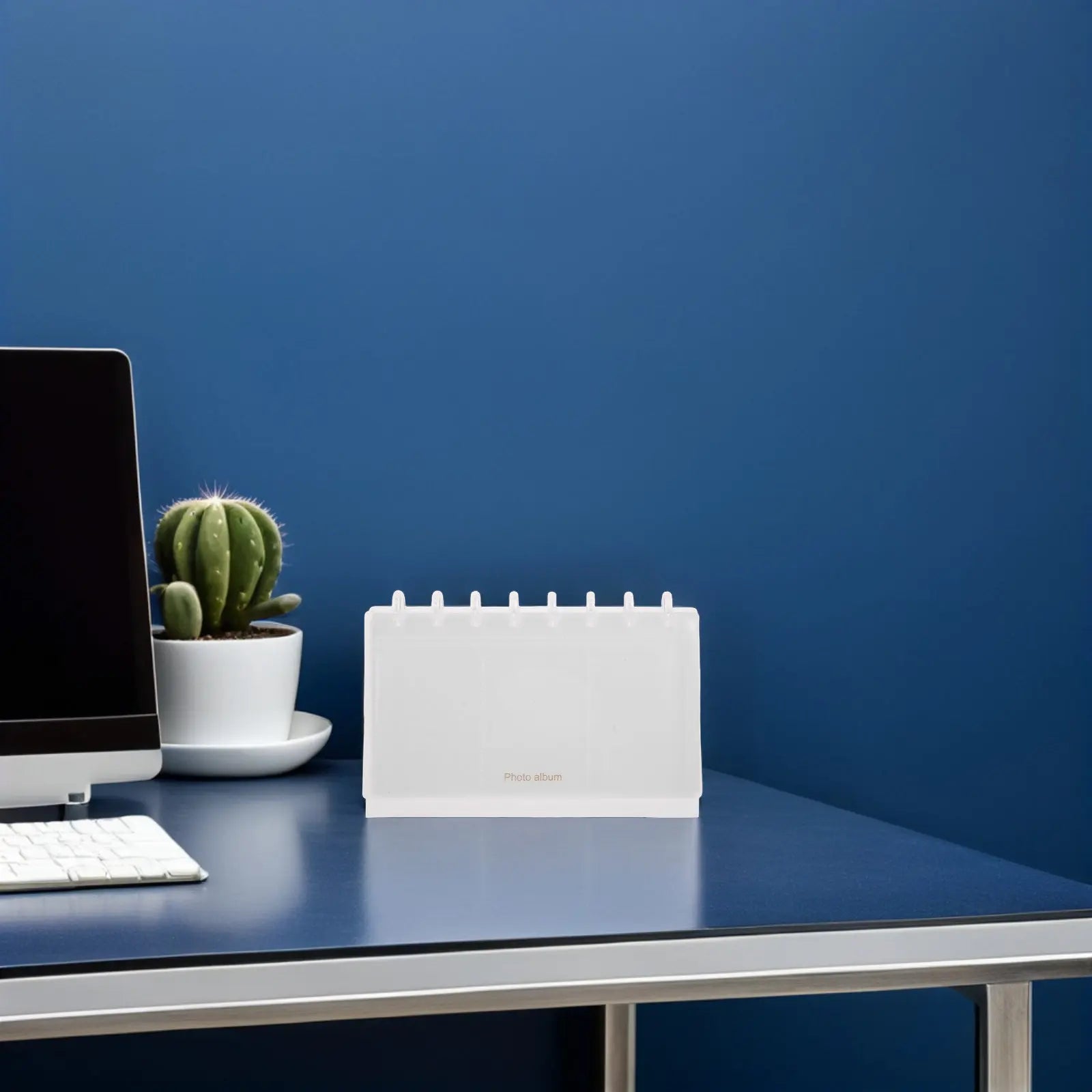 Desktop Photo Album Frame — 2-Piece Mini Card Organizer & Display Stand