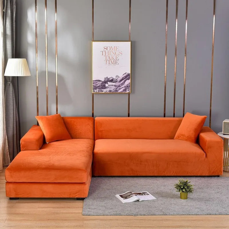 Velvet Stretch Sofa Cover — Protective Slipcover for 1-4 Seater Couches