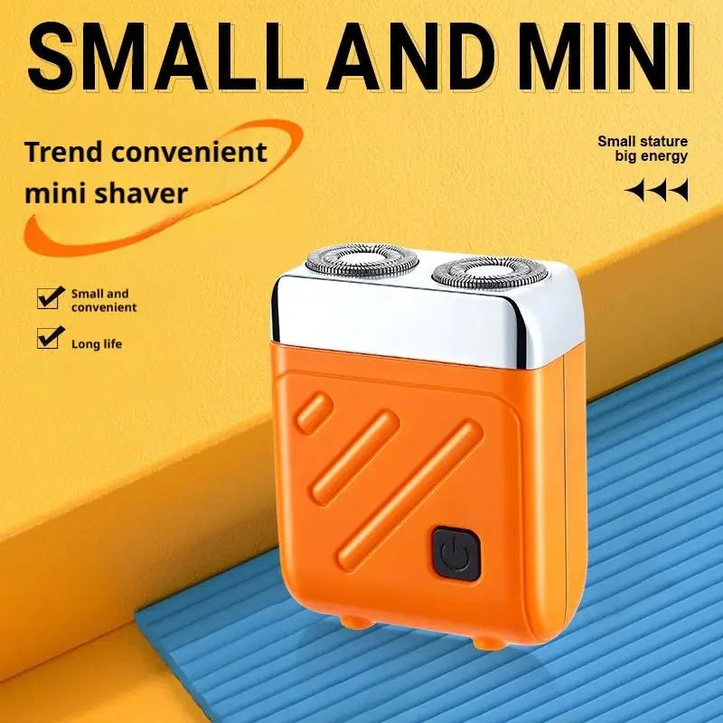Portable Mini Electric Razor — Dual Ring Rotary Shaver for Men
