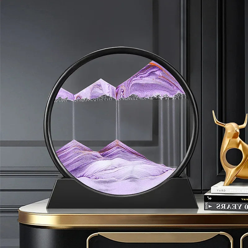 3D Moving Sand Art Picture — Decorative Glass Sandscape Hourglass