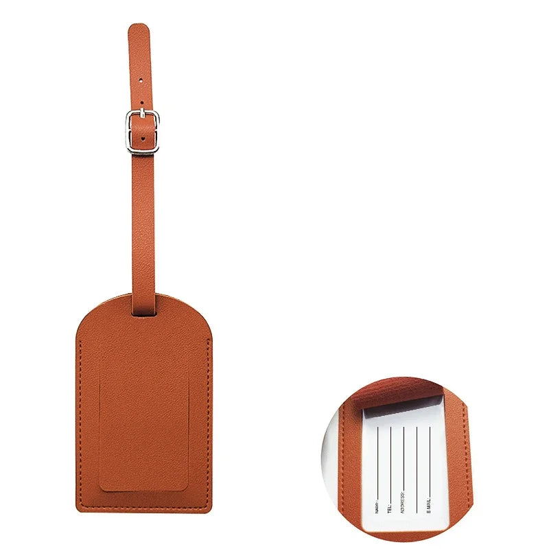 CEXIKA PU Leather Luggage Tag — Durable Suitcase Identifier & ID Holder
