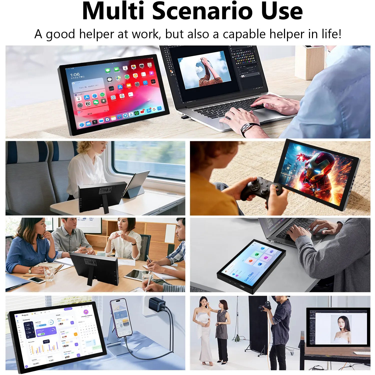 7-Inch Portable Touchscreen Monitor — High-Definition LCD Display for Gaming and Computing