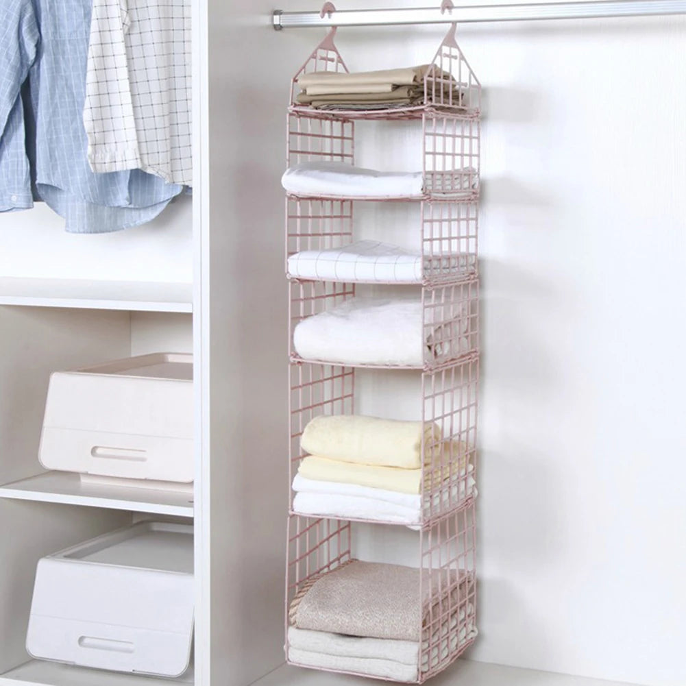 Aihogard Foldable Hanging Closet Organiser — Multi-Tier Wardrobe Storage Basket