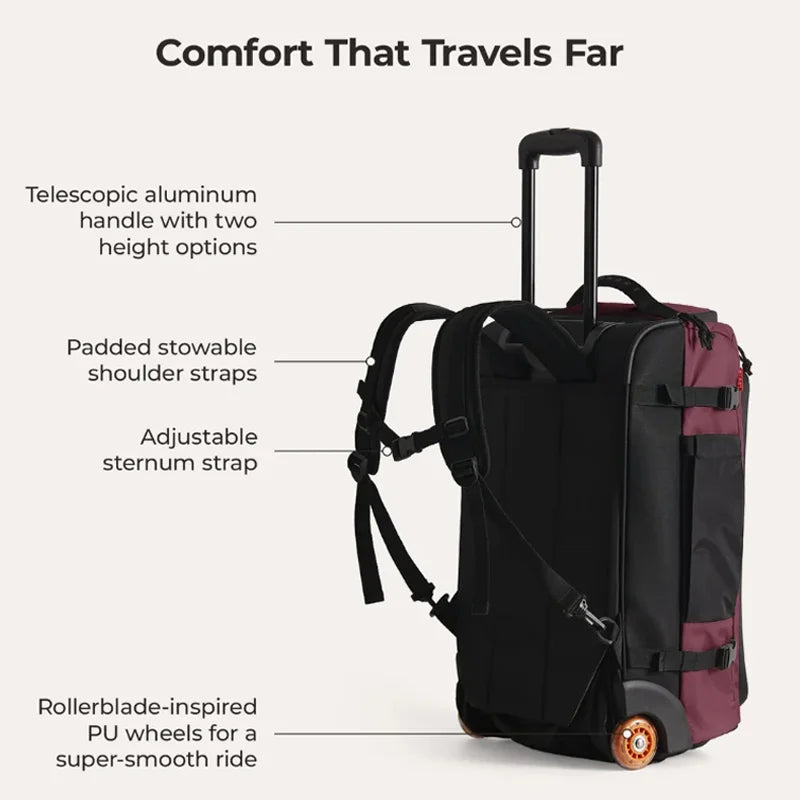 BAGSMART Travel Rolling Luggage — Multifunction 3-in-1 Carry On Backpack