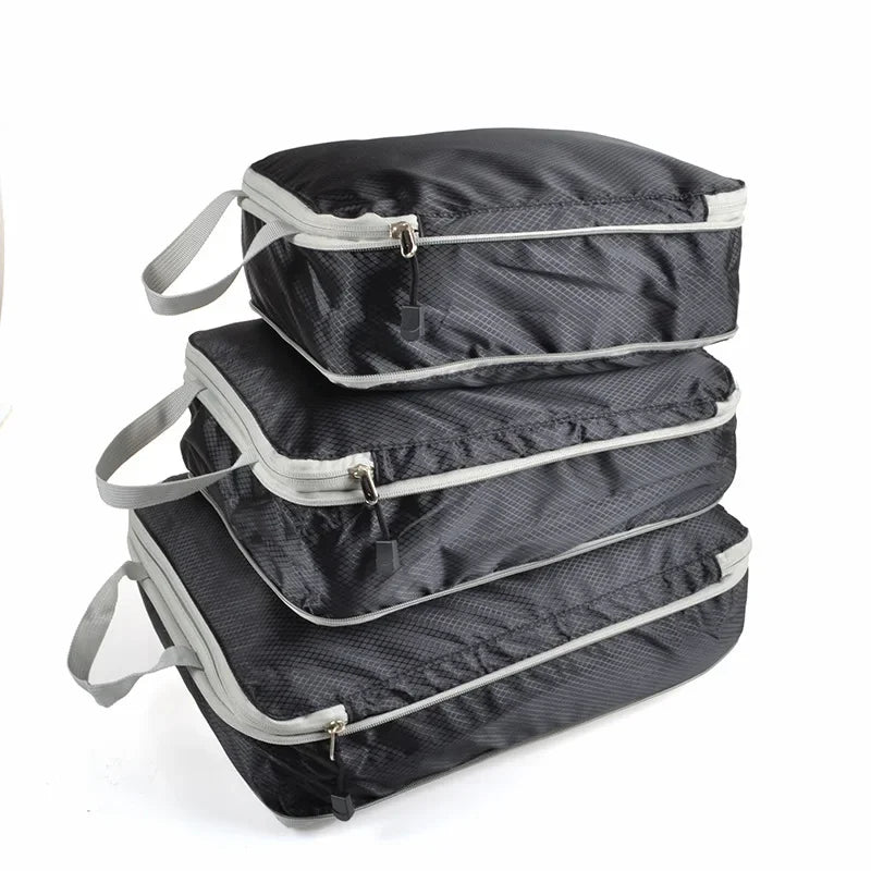Travel Luggage Organizer Set — Compression Packing Cubes for Suitcases