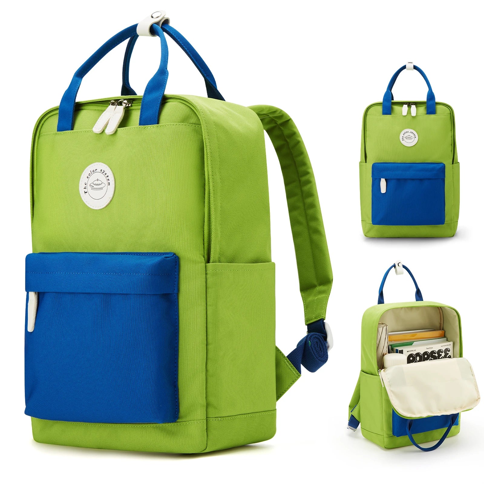 Fewchor Unisex School Backpack — Lightweight Patchwork Daypack for Students