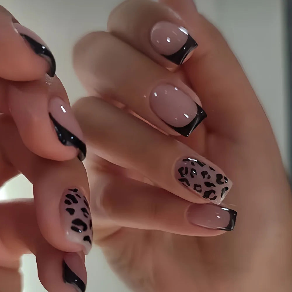 French Tip Press On Nails — Handmade Full Cover False Nail Set