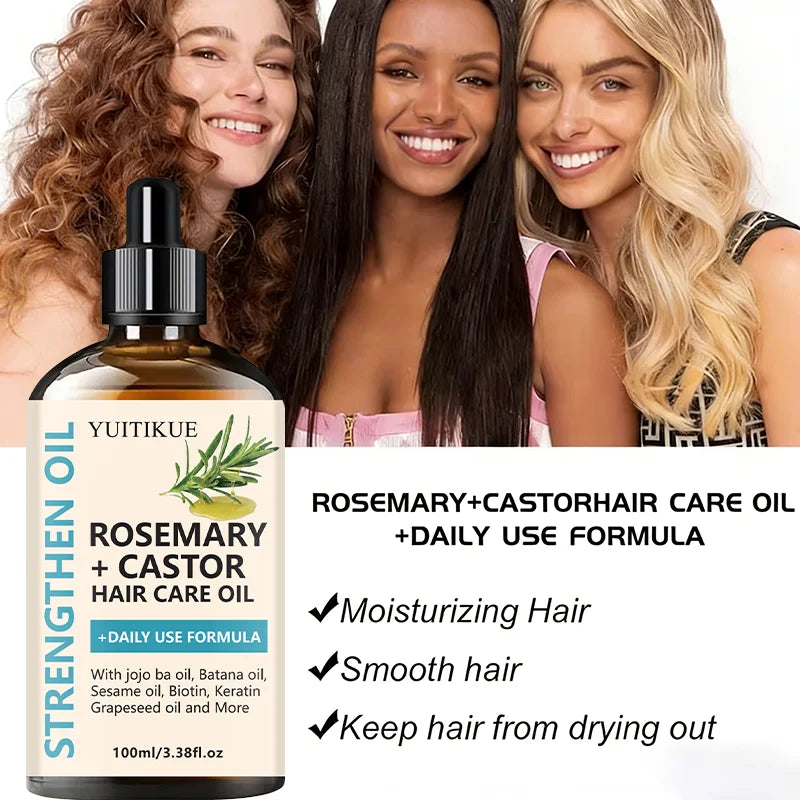 YUITIKUE Rosemary & Castor Hair Oil — Strengthening Daily Hair Care