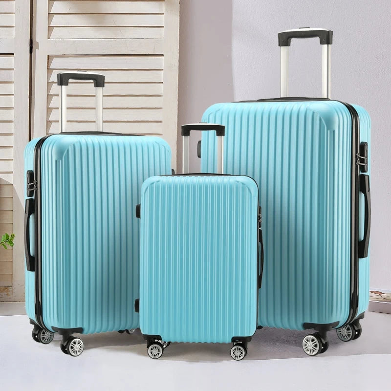 3-Piece Hard Shell Luggage Set — Durable Spinner Trolley Cases for Travel