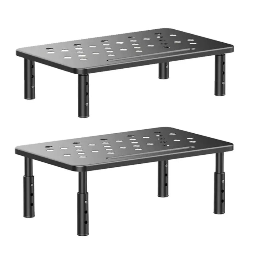 VIKEFON Steel Monitor Riser — 3-Level Adjustable Desk Organizer