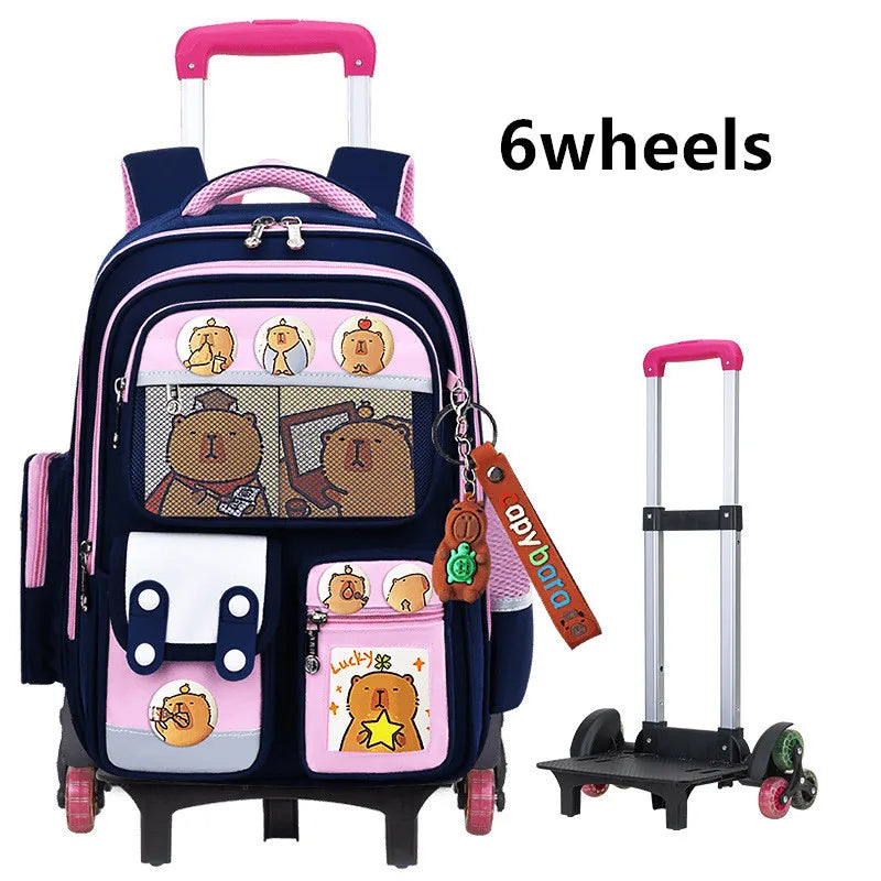 Kids Rolling School Bag — High Capacity Trolley Backpack with Wheels