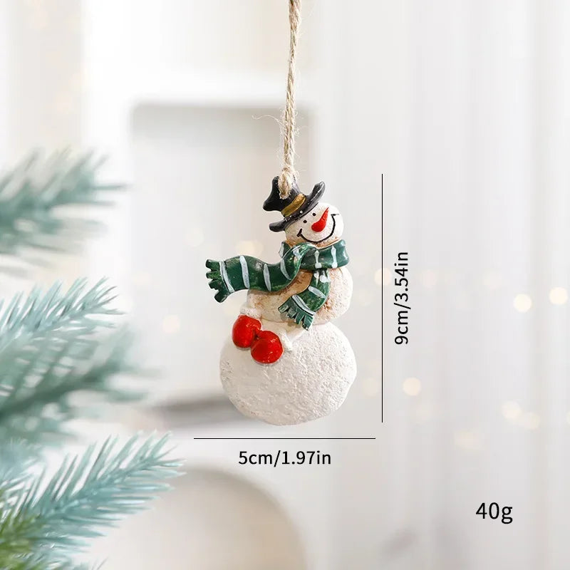 Santa Claus Christmas Tree Ornaments — Resin Hanging Pendants for Holiday Decor