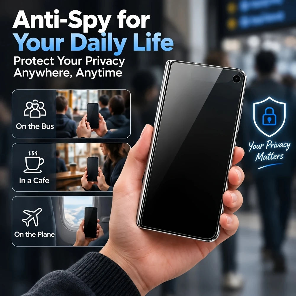 NNBILI Privacy Screen Protector — Anti-Spy Tempered Glass Film for iPhone Duo