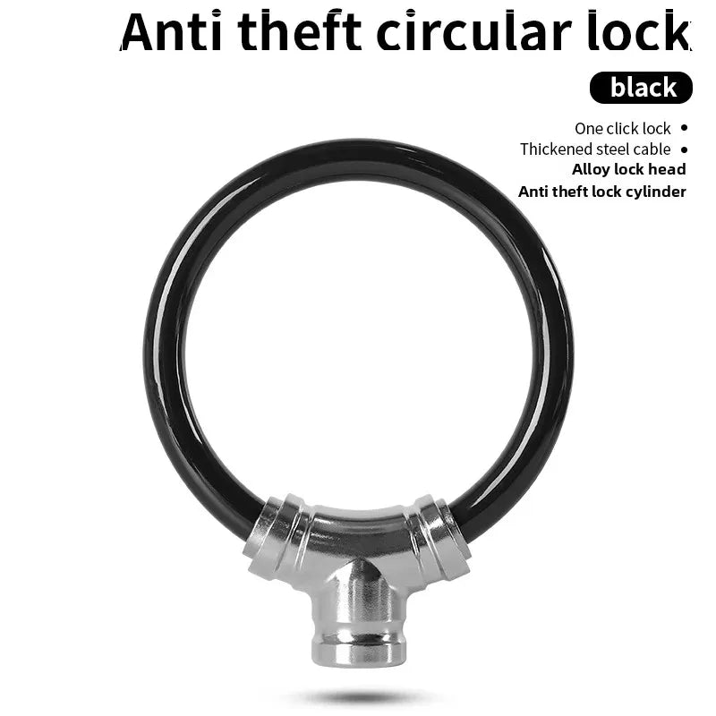 Portable Bicycle Cable Lock — Anti-Theft Ring Design for Mountain and Road Bikes