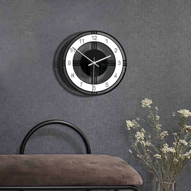 Modern Acrylic Wall Clock — Silent Circular Timepiece for Home Decor
