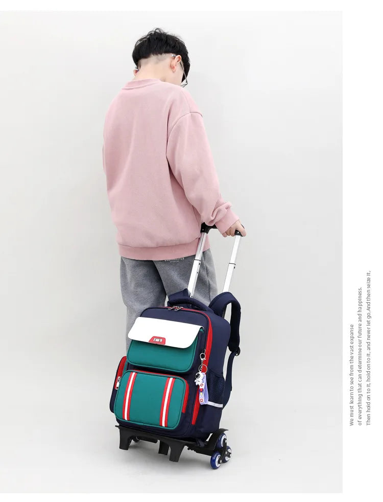 Student Rolling Backpack — Multi-Functional Trolley Bag for Primary School