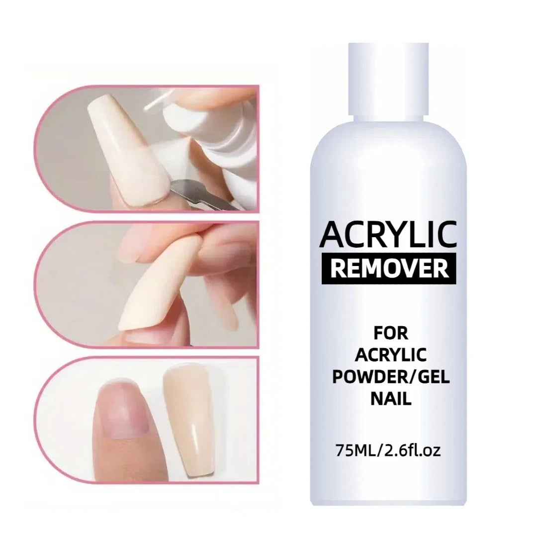 Professional Acrylic Remover Liquid — Efficient Gel Soak Off Solution, 75ml