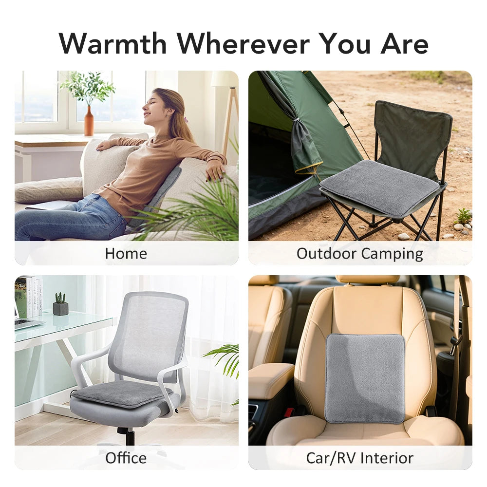 AFDEAL Heated Seat Cushion — USB Warming Chair Pad with 4 Heat Levels
