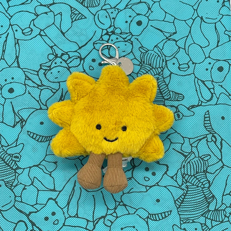 Assorted Plush Keychain Charms — Cute Animal & Food Bag Accessories