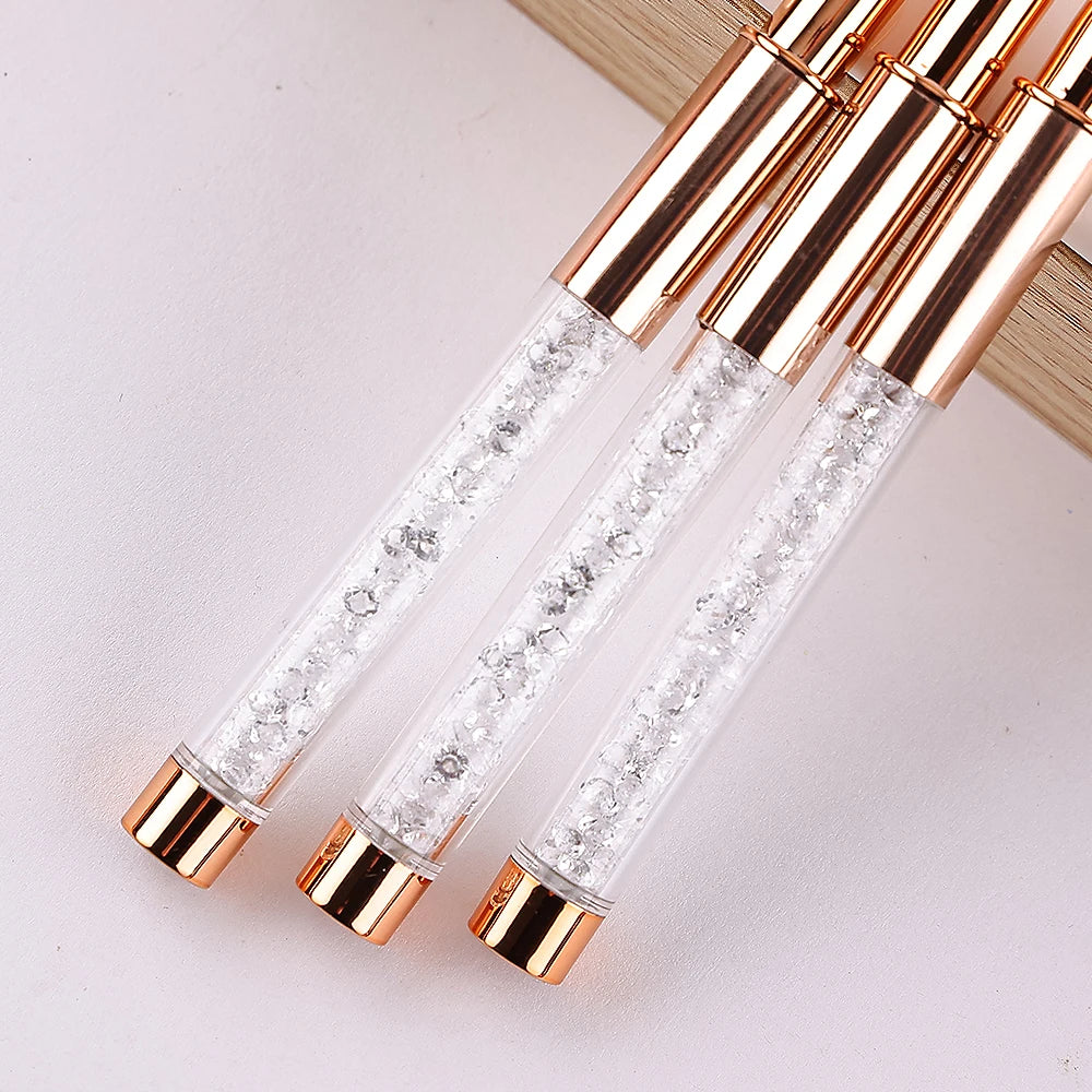 Rose Gold Nail Art Brush Set — Professional Manicure & Acrylic Tools