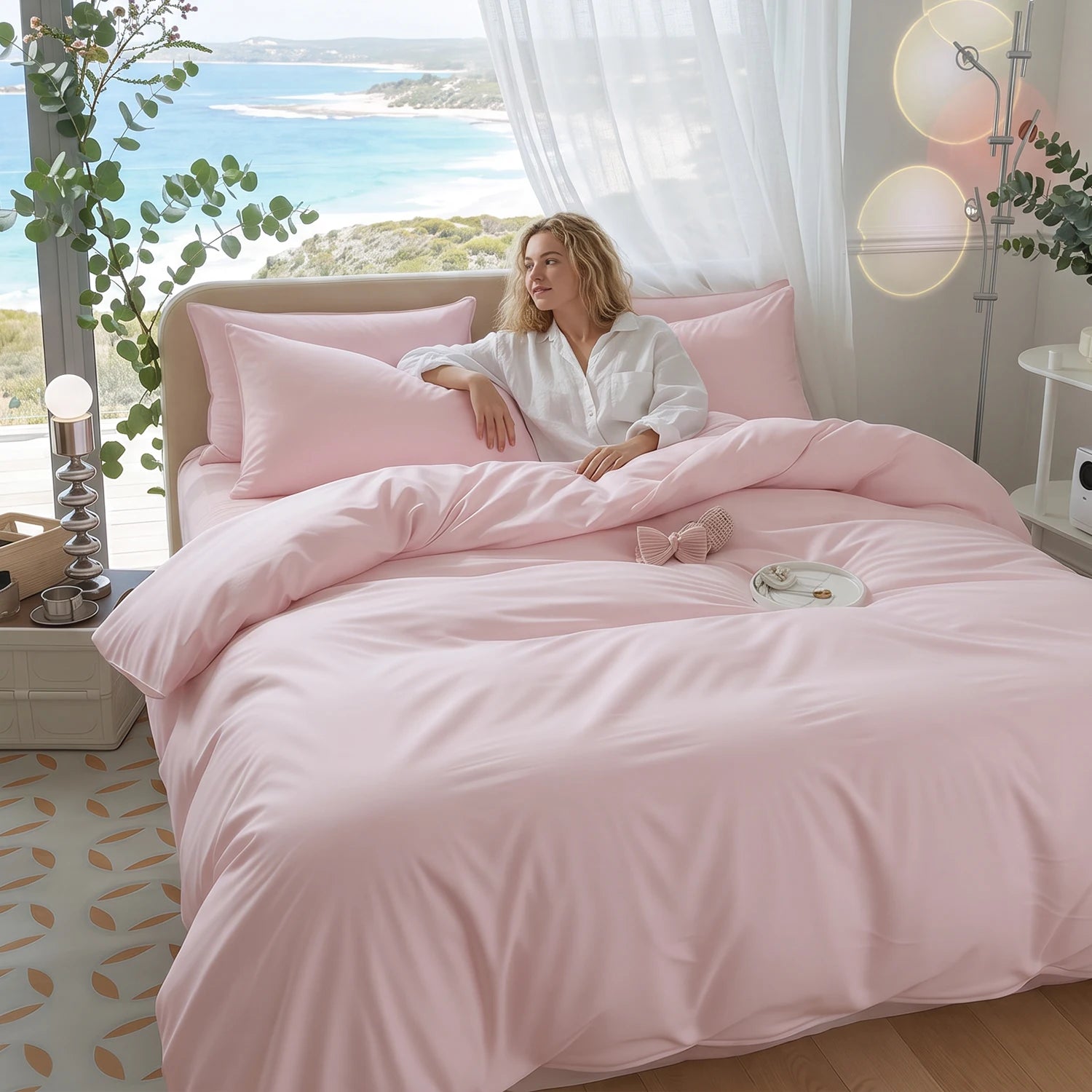 Ultra Soft Solid Color Bedding Set — Breathable Duvet Cover & Pillowcase Kit
