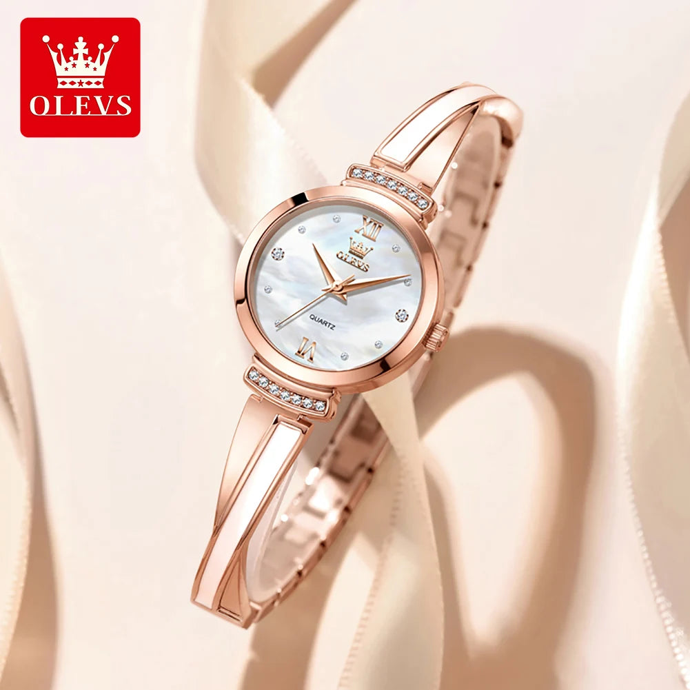 Elegant Rose Gold Women's Quartz Watch — Luxury Bracelet Wristwatch