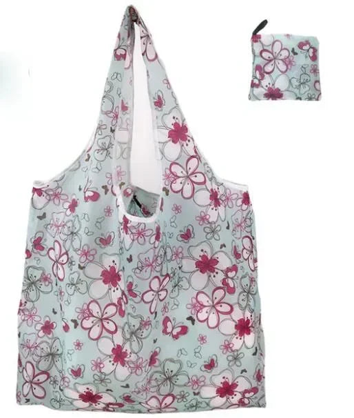 eTya Reusable Floral Shopping Bag — Foldable Large Capacity Tote