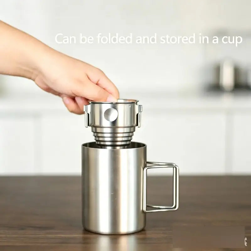 Stainless Steel Coffee Filter — Reusable Hanging Ear Pour Over Funnel
