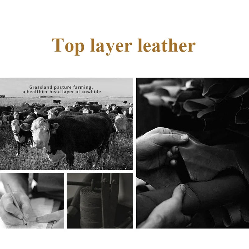 Genuine Cow Leather Men's Briefcase — Professional 15.6 Inch Laptop Bag