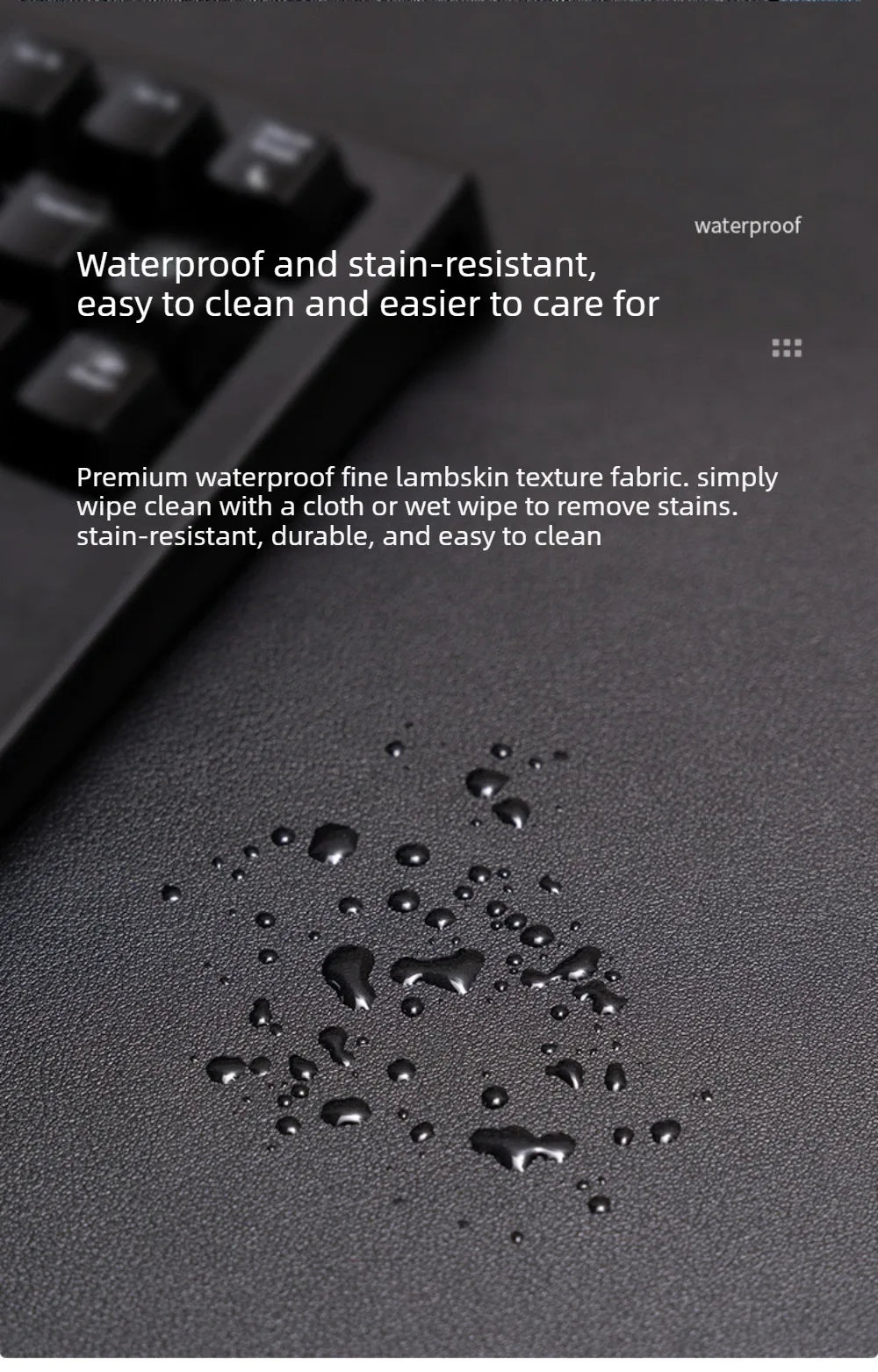 PU Leather Large Desk Mat — Waterproof Anti-Slip Desktop Pad